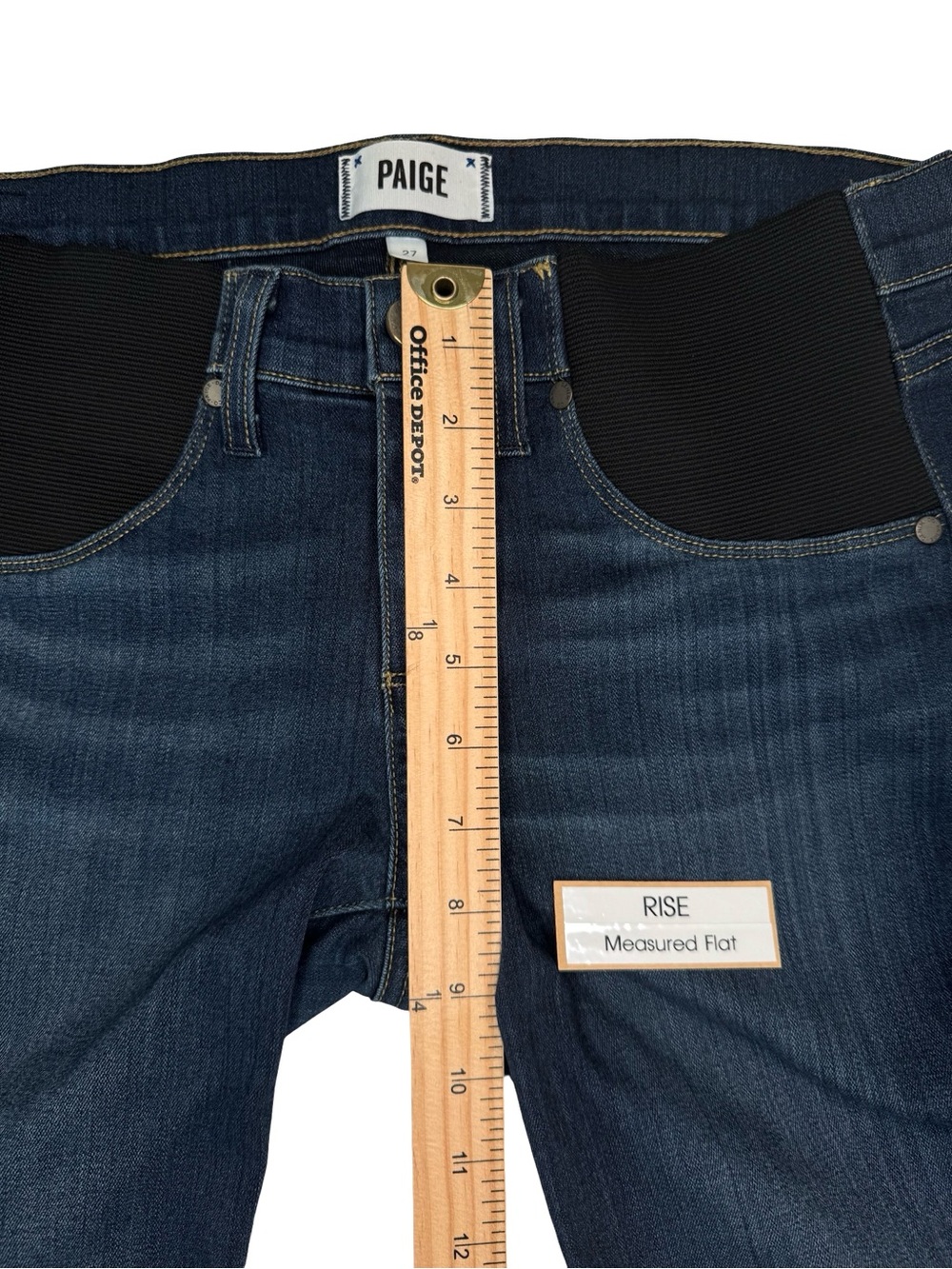 PAIGE Maternity Manhattan Slim Bootcut Jeans “Nottingham” Wash - Picture 14 of 16